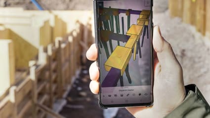 Use of digital tool at construction site.
