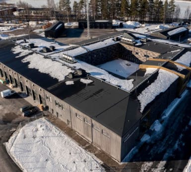 Flygfoto över Luleå räddningsstation.