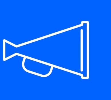 Illustration av en megafon på rosa bakgrund.