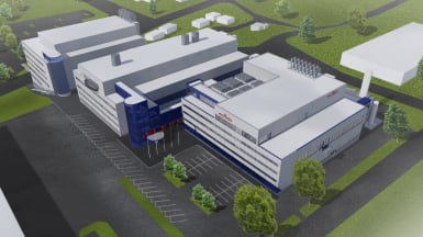 Illustration of the Murata factory expansion in Vantaa.