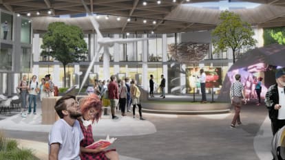 Illustration of the new Cleantech Garden campus in Espoo, Finland.