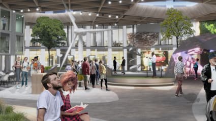 Illustration of the new Cleantech Garden campus in Espoo, Finland.