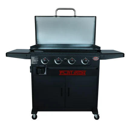 4 Burner Hinged Lid - Premium - Flat Iron Gas Griddle