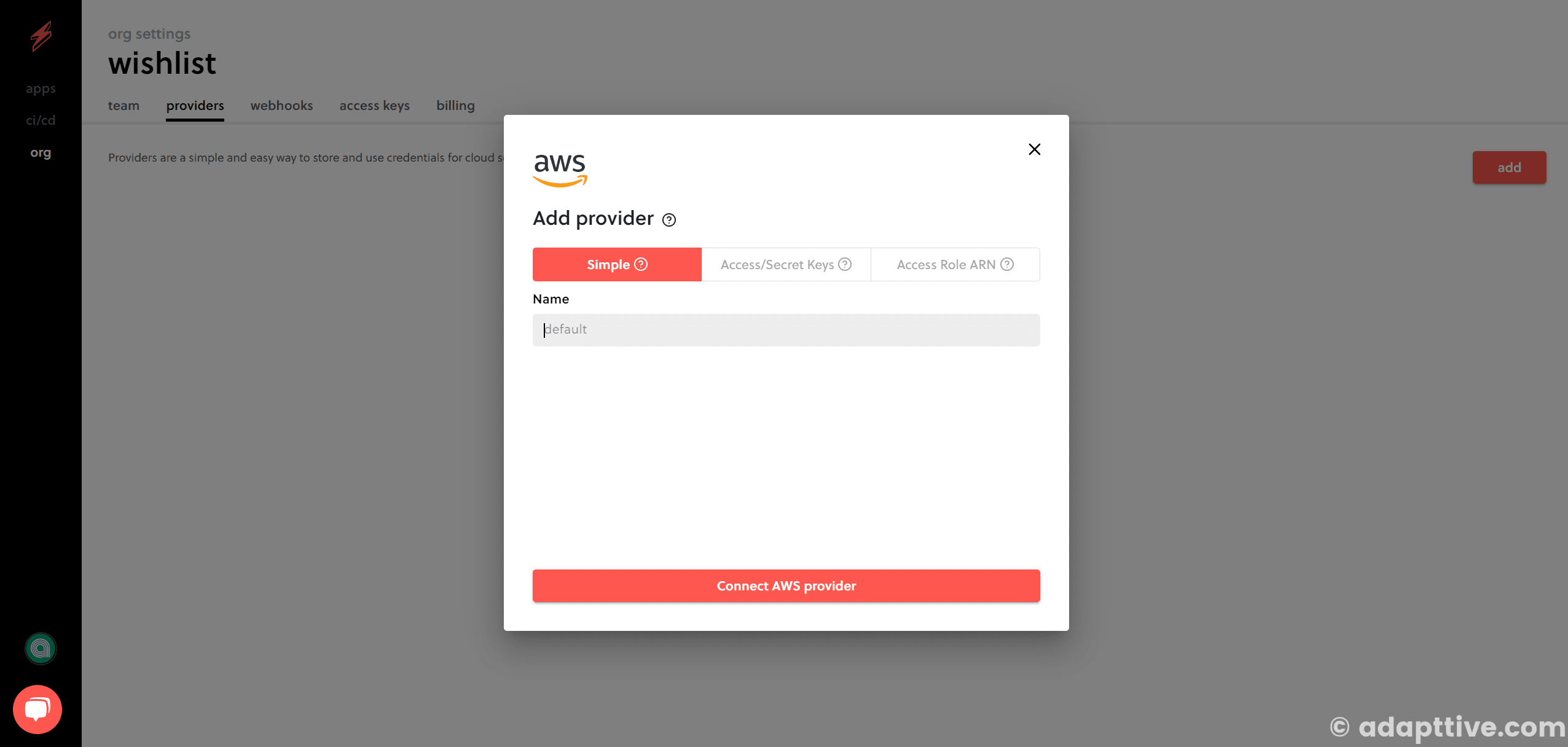 Select Cloud Provider AWS