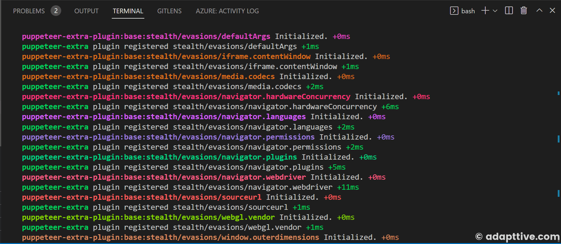 Logs with DEBUG enabled