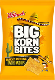 Willards Big Korn Bites Nacho Cheese Flavoured Maize Chips 120g