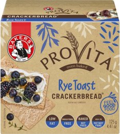 Bakers Provita Rye Toast Crackerbread 125g