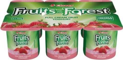 Clover Fruits Of The Forest Full Cream Strawberry Yoghurt 6x100g