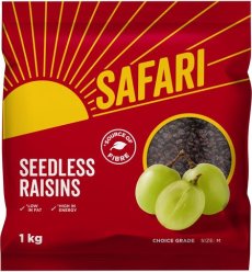 Safari Seedless Raisins 1kg