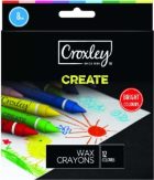 Croxley Create Wax Crayons 8mm Assorted box of 12