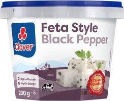 Clover Feta Style Cheese 200g Black Pepper