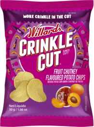 Willards Crinkle Cut Fruit Chutney Flavoured Potato Chips 30g (Best Before May 2026)
