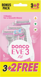 Dorco Eve 3 Disposable Razor Fit 3+2 Free
