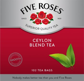 Five Roses Smooth Ceylon Blend Tagless Tea Bags 102's
