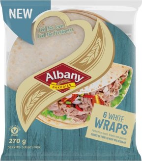 Albany White Wraps 6 Pack