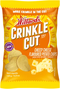 Willards Crinkle Cut Cheesy Cheese Flavoured Potato Chips 120g