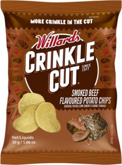 Willards Crinkle Cut Smoked Beef Flavoured Potato Chips 30g