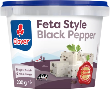 Clover Feta Style Cheese 200g Black Pepper