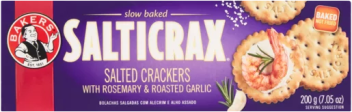 Bakers Salticrax With Rosemary & Roasted Garlic Crackers 200g