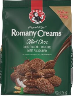 Bakers Romany Creams Mint Flavoured Chocolate Biscuits 500g