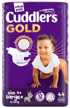Cuddlers GOLD Diapers Value Pack Size 4 plus  44's