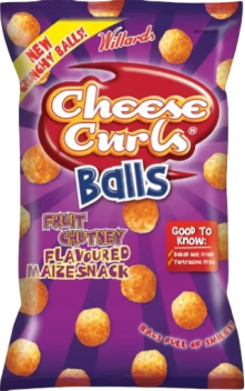 Cheese Curls Balls Fruit Chutney Flavoured Maize Snack 100g(BB09/02/2026)