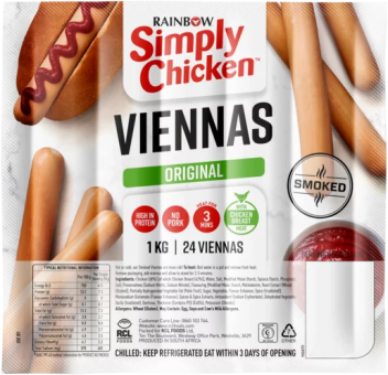 Simply Chicken Viennas Original 1kg
