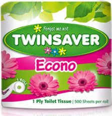 Twinsaver Toilet Rolls 1ply Singles