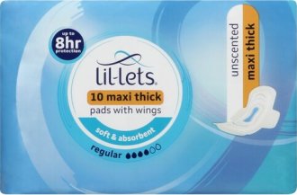 Lil-Lets Maxi Singles 10s Regular Unscented