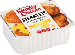 Rainbow Simply Chicken Steaklets Cheese 400g