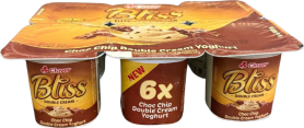 Clover Bliss Choc Chip Double Cream Yoghurt 6x100g