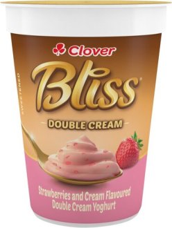 Clover Bliss Strawberry & Cream Double Cream Yoghurt 150g