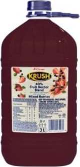 Clover Krush 40% Fruit Nectar Blend Mixed Berries 3L