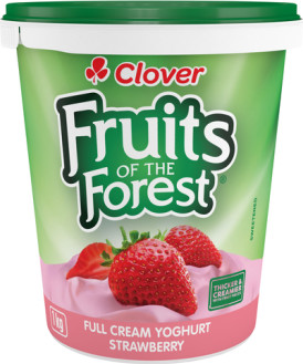 Clover Fruits Of The Forest Full Cream Strawberry Yoghurt 1kg
