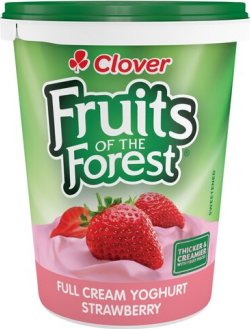 Clover Fruits Of The Forest Full Cream Strawberry Yoghurt 500g