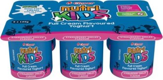 Clover Nutri-Kids Full Cream Strawberry Flavoured Yoghut 6 x100g