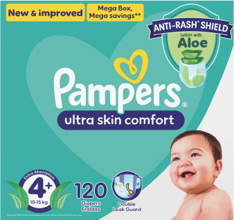 Pampers Baby Dry Nappies Size 4+ 120 pk Mega Savings Box