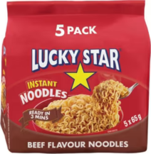Lucky Star Instant Noodles Beef Flavoured (5 pack)