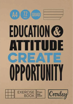 Croxley A4 72 Page Exercise Book- Quad & Margin