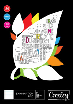 Croxley A4 Exam Pad 100 Pages - feint & Margin