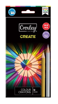Croxley Create Woodfree Colouring Pencils Assorted pack of 14
