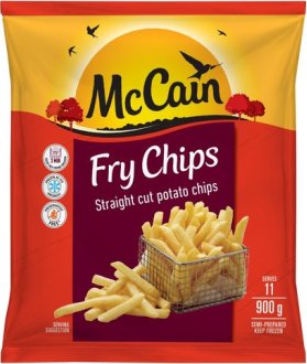 McCain Frozen Straight Cut Fry Chips 900g