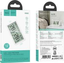 Hoco HX42 Hygrometer Clock Temperature and Humidity Monitor