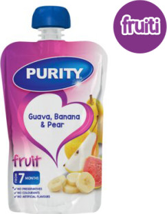 Purity Pouches Pear, Banana & Guava 110ml