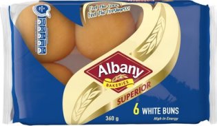 Albany Superior White Buns 360g 