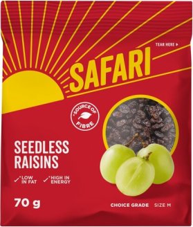Safari Raisins Dried Fruit Snack Pack 70g