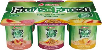 Clover Fruits Of The Forest Full Cream Fruit Yoghurt 6x100g