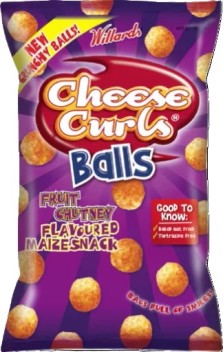 Cheese Curls Balls Fruit Chutney Flavoured Maize Snack 100g (BB11/02/2026)