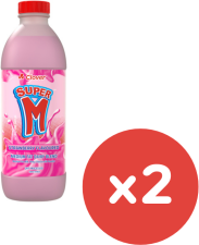 Clover Super M UHT Flavoured Milk 1L Strawberry x2 (PB17/01/2026)