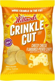 Willards Crinkle Cut Cheesy Cheese Flavoured Potato Chips 120g(BB February 2026)